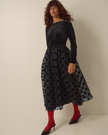 Monsoon Viana Velvet Midi Dress