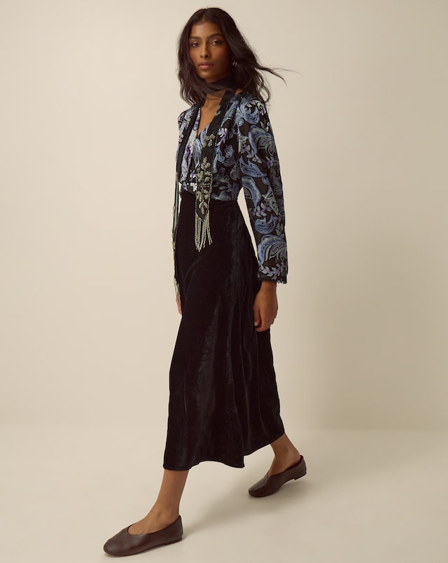 Monsoon Claudia Floral Devor Midi Dress