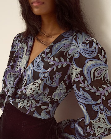 Monsoon Claudia Floral Devor Midi Dress