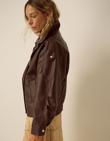 Monsoon Grace Faux Leather Bomber Jacket