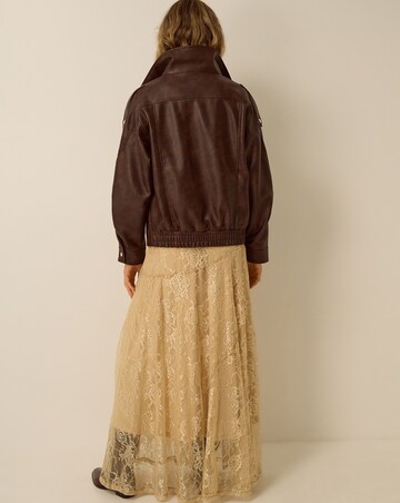 Monsoon Grace Faux Leather Bomber Jacket
