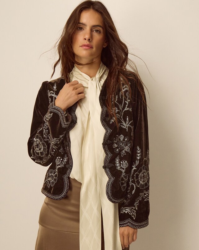 Monsoon Julia Embellished Velvet Jacket