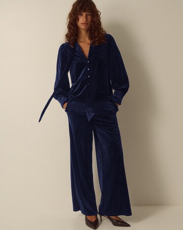 Monsoon Tessa Neck Tie Velvet Shirt