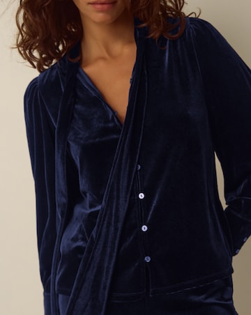 Monsoon Tessa Neck Tie Velvet Shirt