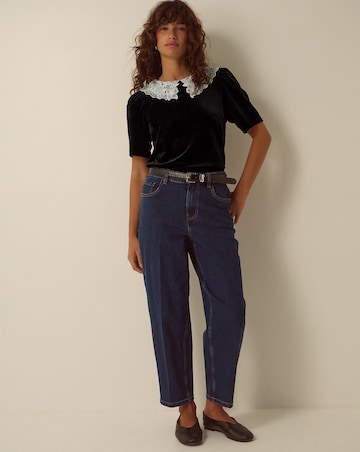 Monsoon Lenora Lace Collar Velvet Top