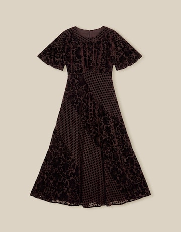Monsoon Adeline Devore Polka Dot Dress