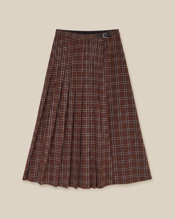 Monsoon Gracie Check Print Midi Skirt