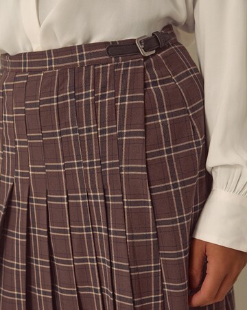 Monsoon Gracie Check Print Midi Skirt