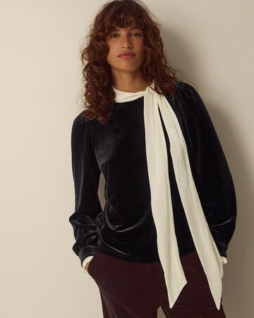 Monsoon Tia Tie Neck Velvet Top