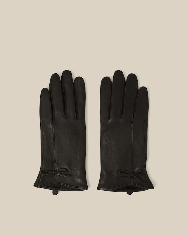 Monsoon Sadie Bow Leather Gloves