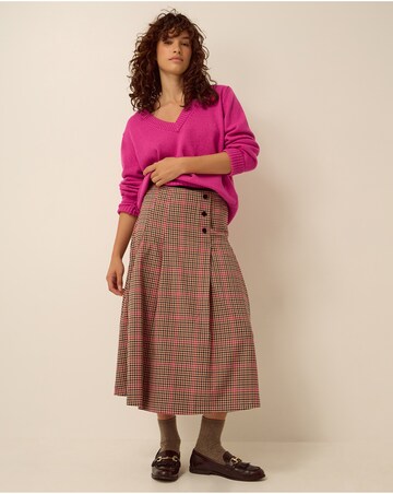 Monsoon Shelly Check Midi Skirt