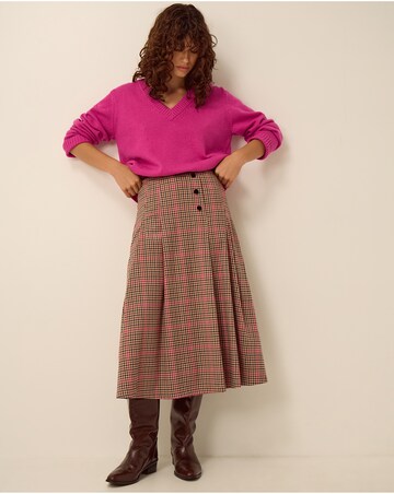 Monsoon Shelly Check Midi Skirt