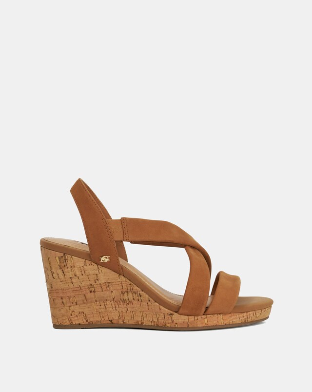 Dune Kamies Sandals Wide Fit - Tan