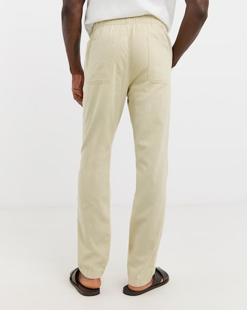 Linen Blend Tapered Elasticated Trouser