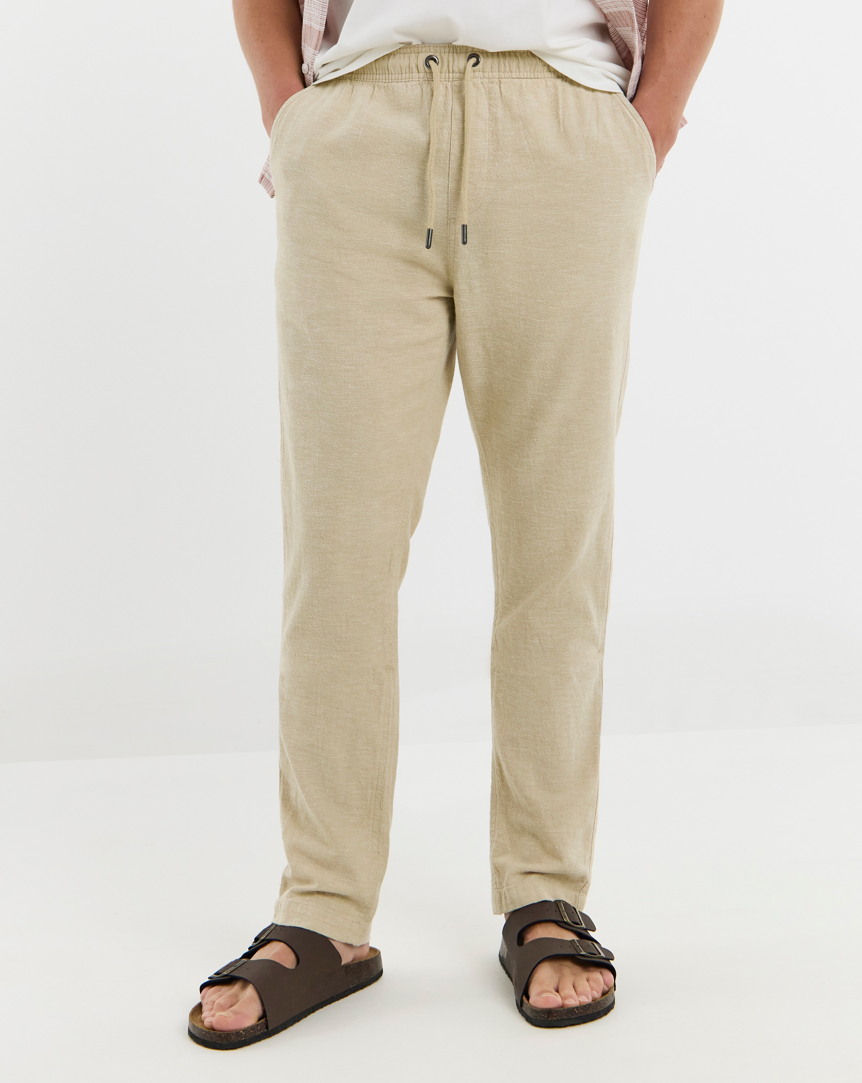 Linen Blend Straight Fit Trouser