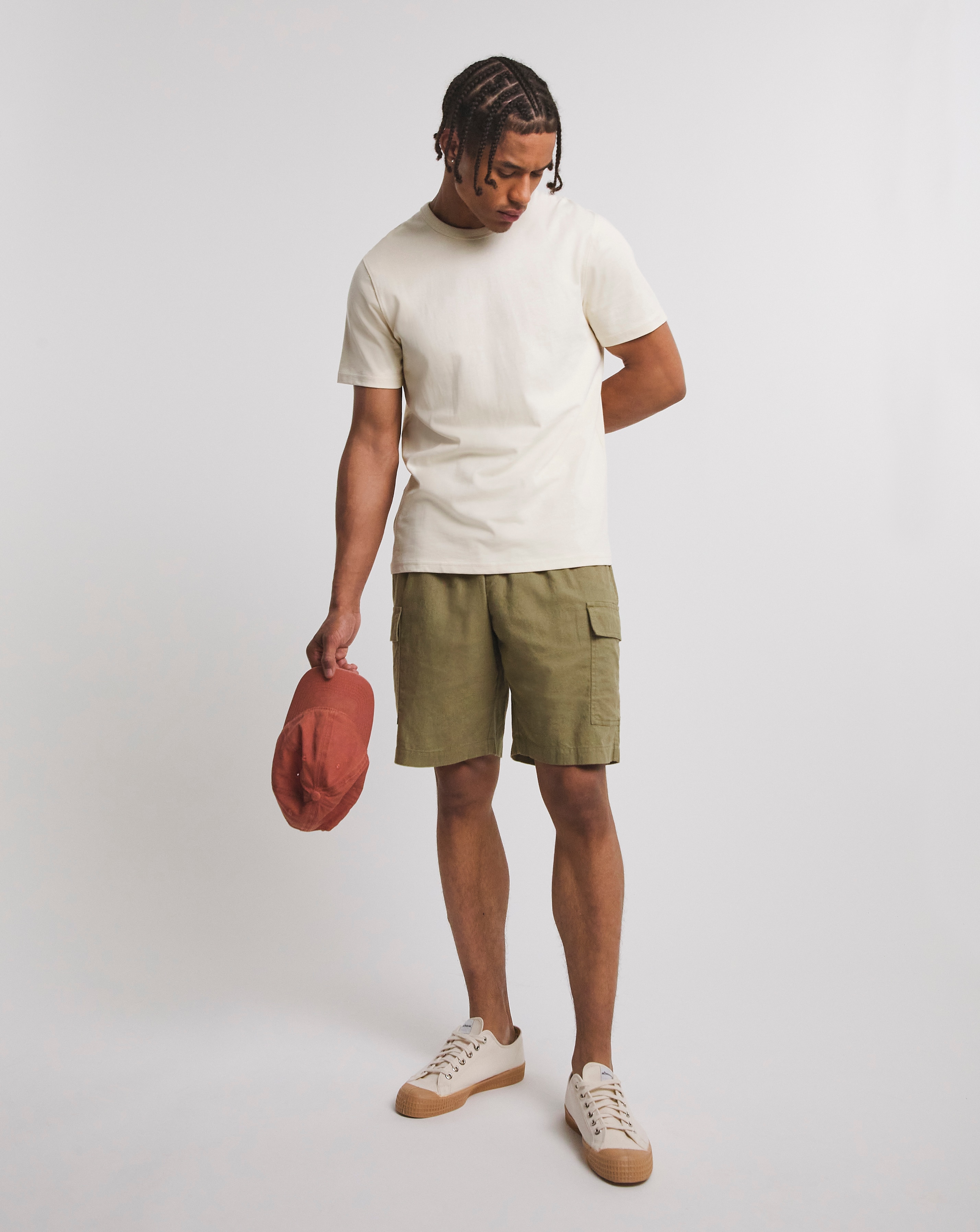 Linen Mix Elasticated Cargo Short