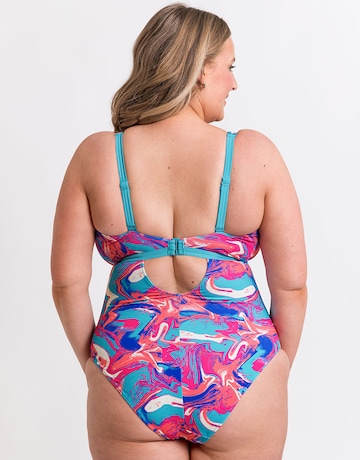 Curvy Kate Ibiza Reversible Non Wired Multiway Plunge Swimsuit Print Mix