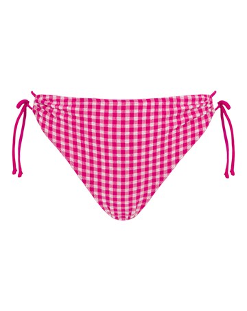 Curvy Kate Holiday Check Tie Side Bikini Brief Raspberry Pink