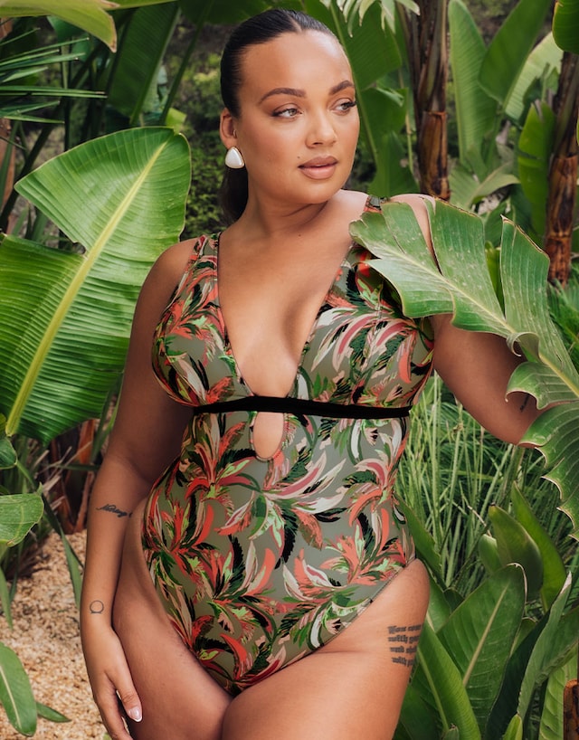 Curvy Kate Sunset Palm Reversible Non-Wired Multiway Swimsuit