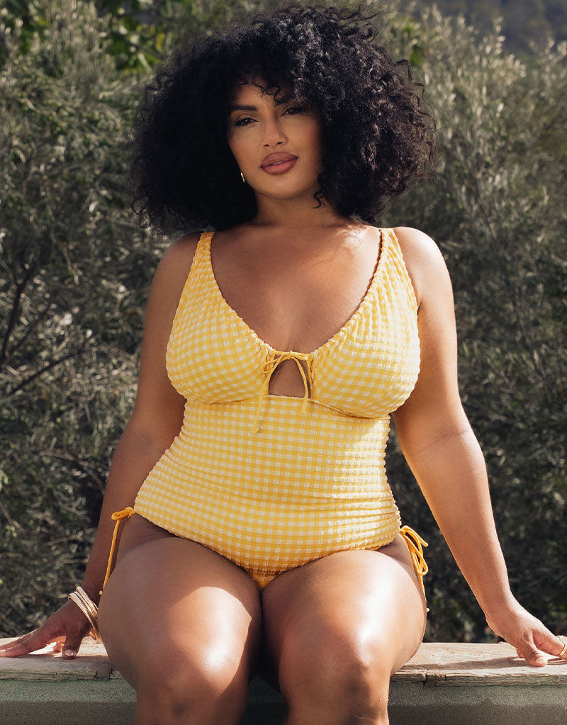 New In - Curvy Kate Holiday Check Swimsuit
