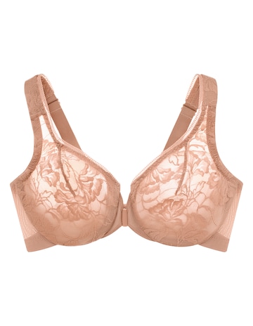 Glamorise Plus Size Lacey T-Back WonderWire Bra 9246