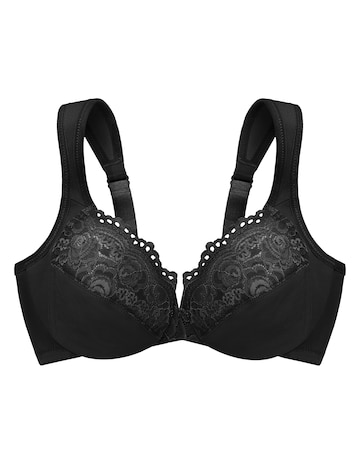 Glamorise Plus Size Low Cut WonderWire Lace Bra 1240