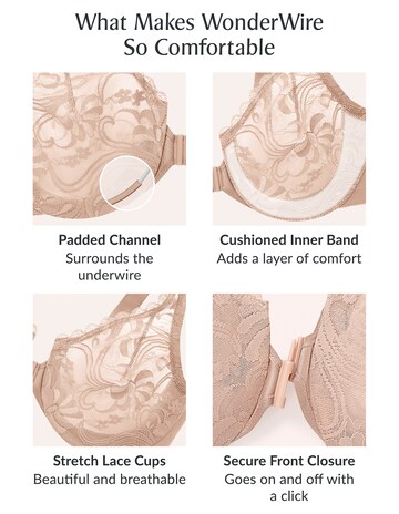 Glamorise Plus Size WonderWire Lace Front-Fastening 9245