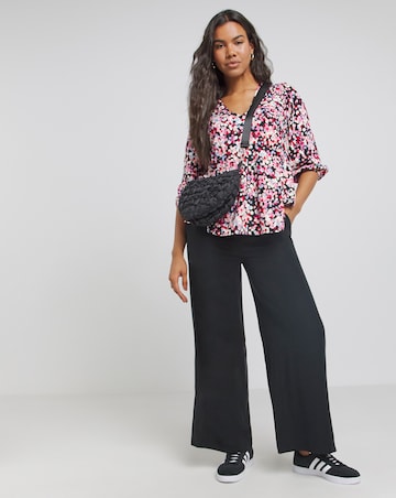 Spot Print Supersoft V Neck Relaxed Top