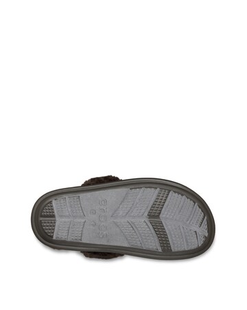 Crocs Dark Cocoa Classic Fuzz Scuff Slipper - Standard Fit