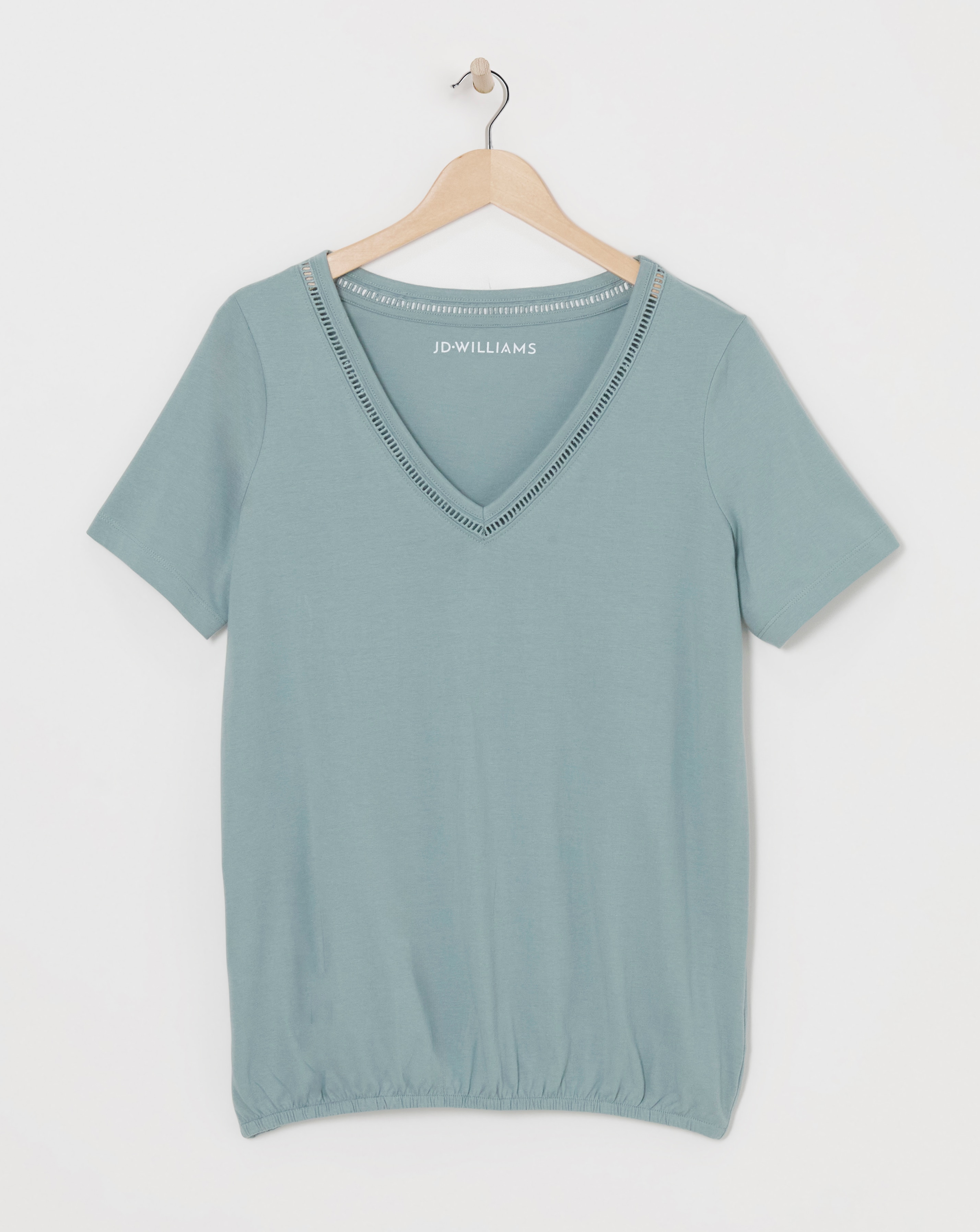 V Neck Bubble Hem Top