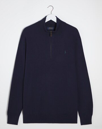 Polo Ralph Lauren Navy Half Zip Knit Jumper