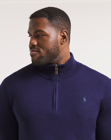 Polo Ralph Lauren Navy Half Zip Knit Jumper