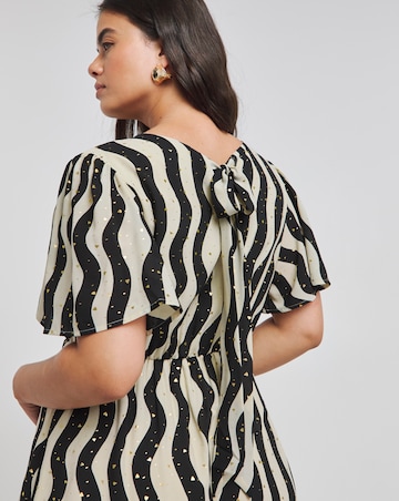 Lovedrobe Gold Foil Smock Maxi Dress