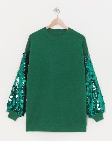 Lovedrobe Disc Sequin Sleeve Jumper