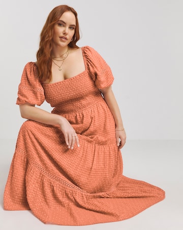 Lovedrobe Shirred Front Tie Back Midaxi Dress