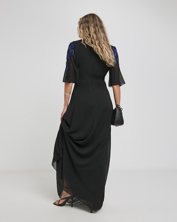 Hope & Ivy Tabby Embellished Black Maxi Dress