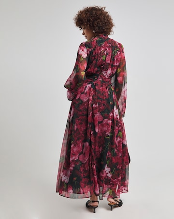 Hope & Ivy Armande Long Sleeve Pink Floral Maxi Dress