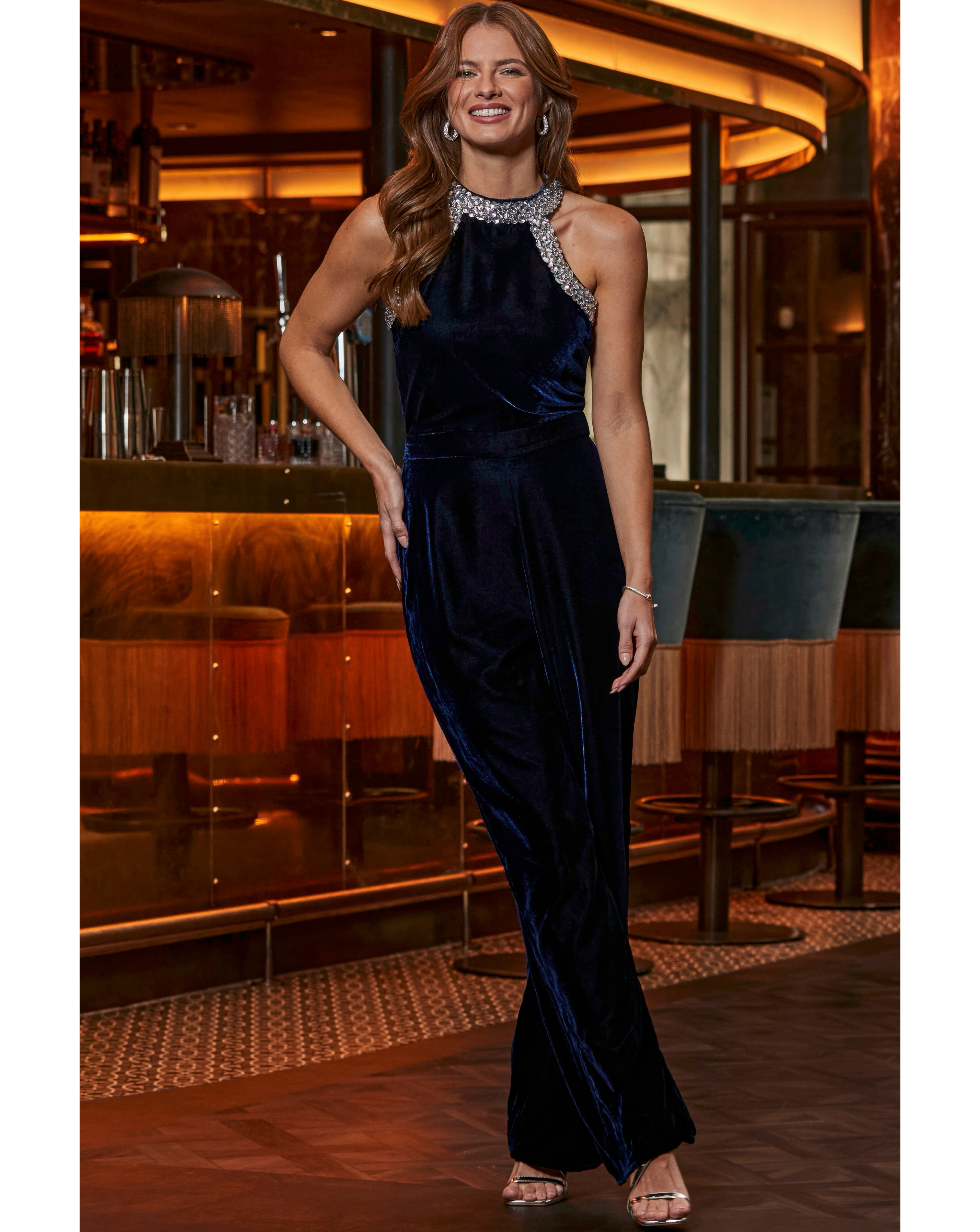 Sosandar Embellished Wide Leg Jumpsuit