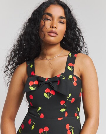 Twisted Wunder Pamela Cherry 50's Bow Detail Swing Midaxi Dress