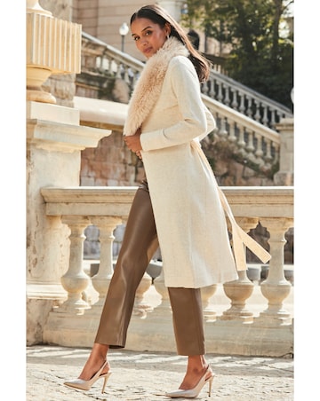 Sosandar Faux Fur Midi Cardigan