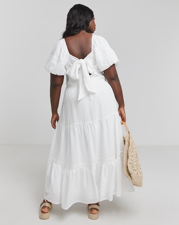 Lovedrobe Shirred Front Tie Back Midaxi Dress