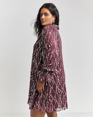 Lovedrobe Purple Frill Neck Swing Dress