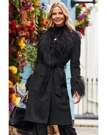 Sosandar Faux Leather Afghan Coat