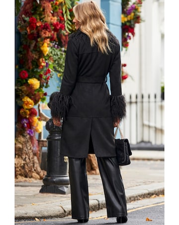 Sosandar Faux Leather Afghan Coat