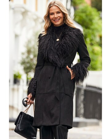 Sosandar Faux Leather Afghan Coat