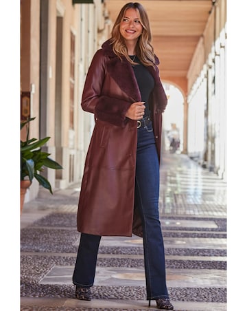 Sosandar Faux Leather Afghan Coat