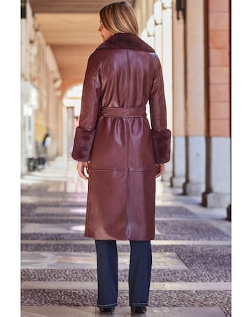 Sosandar Faux Leather Afghan Coat