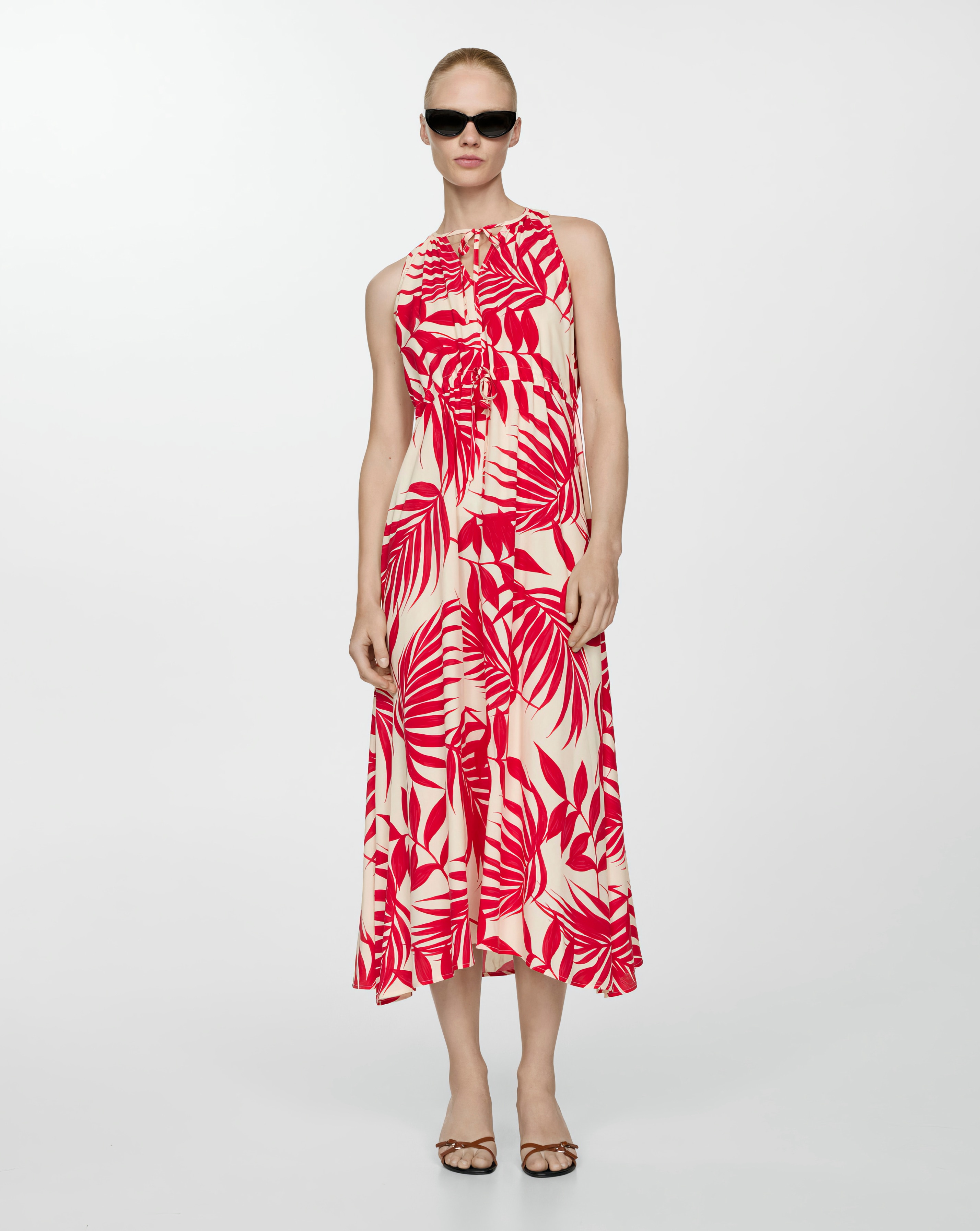 Mango Julia Leaf Print Dress