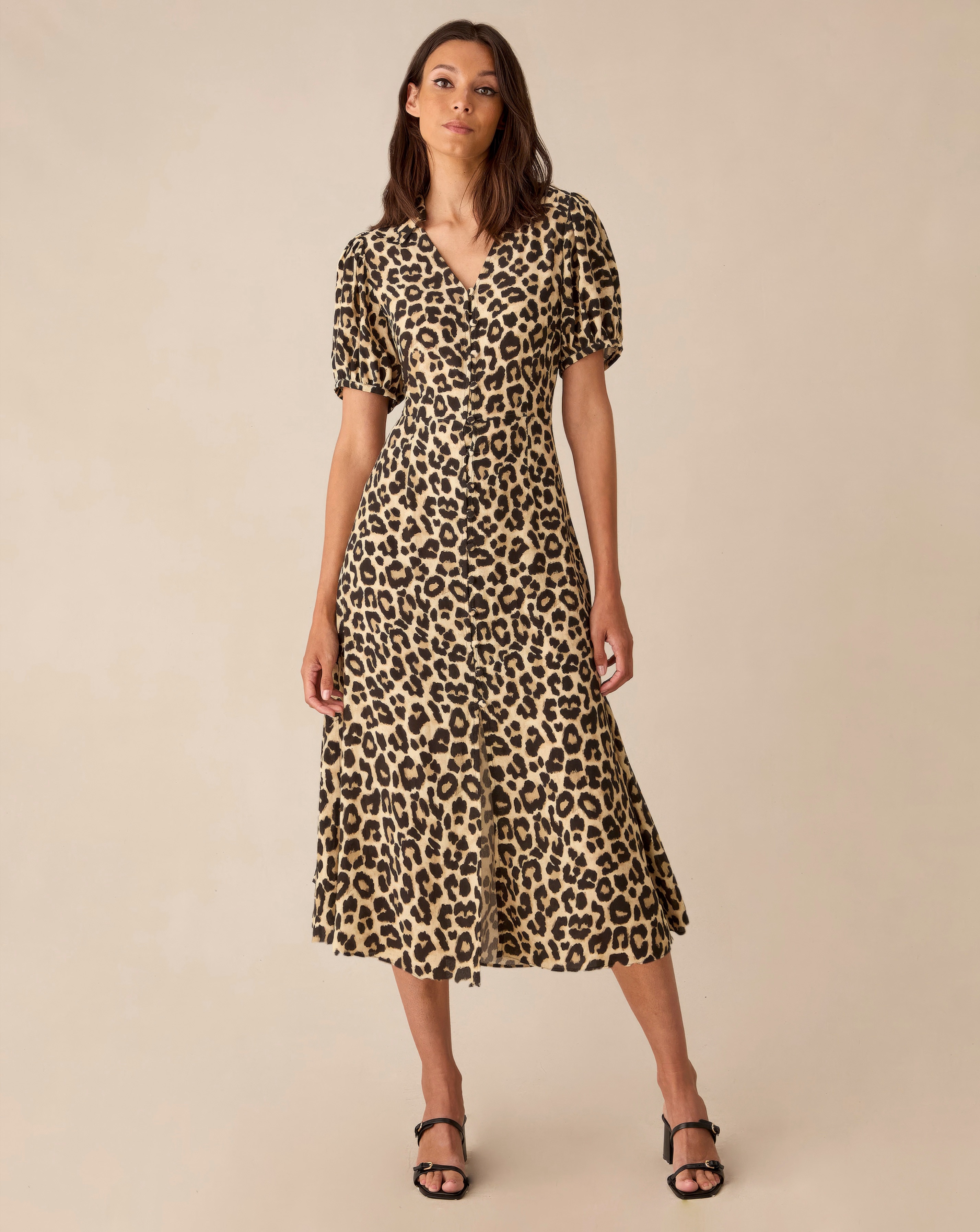 Ro&Zo Leopard Print Shirt Dress