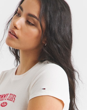 Tommy Jeans Slim Varsity Rib Tee Ext